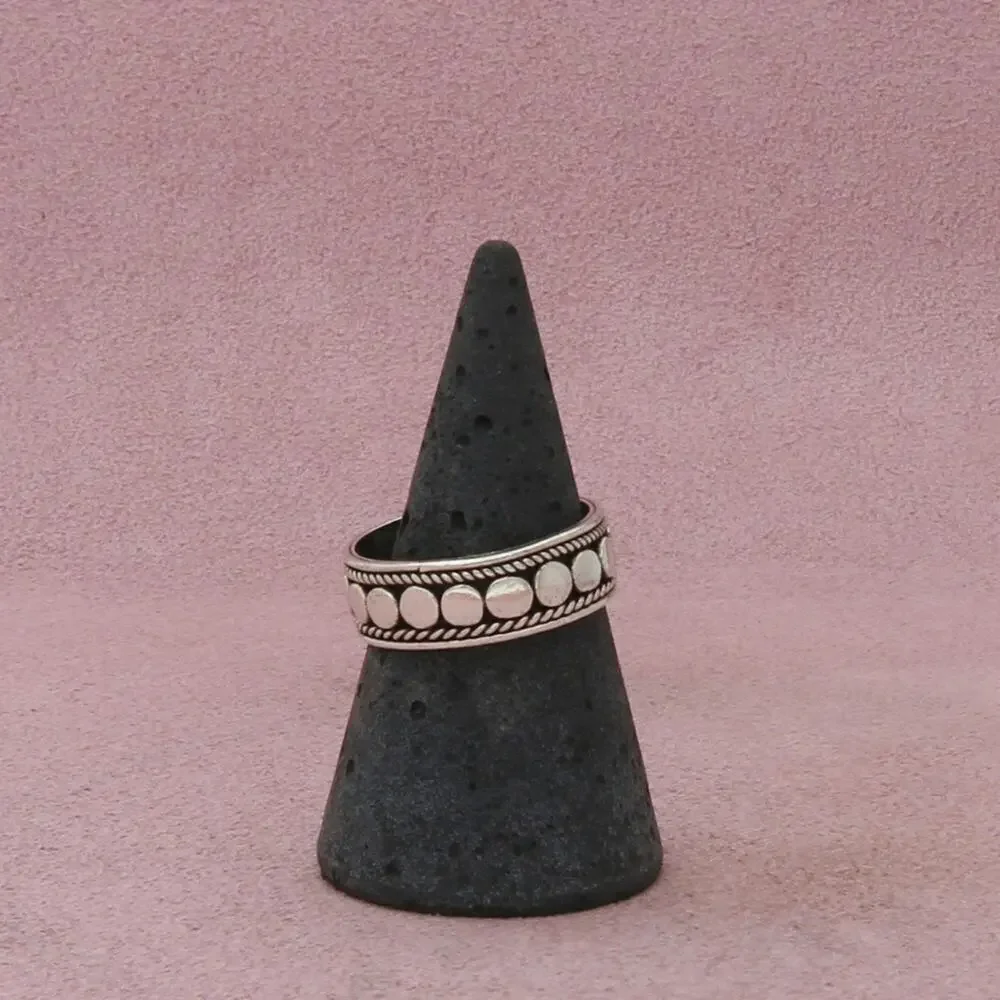 sterling silver vintage braided dotted band ring size 7.75